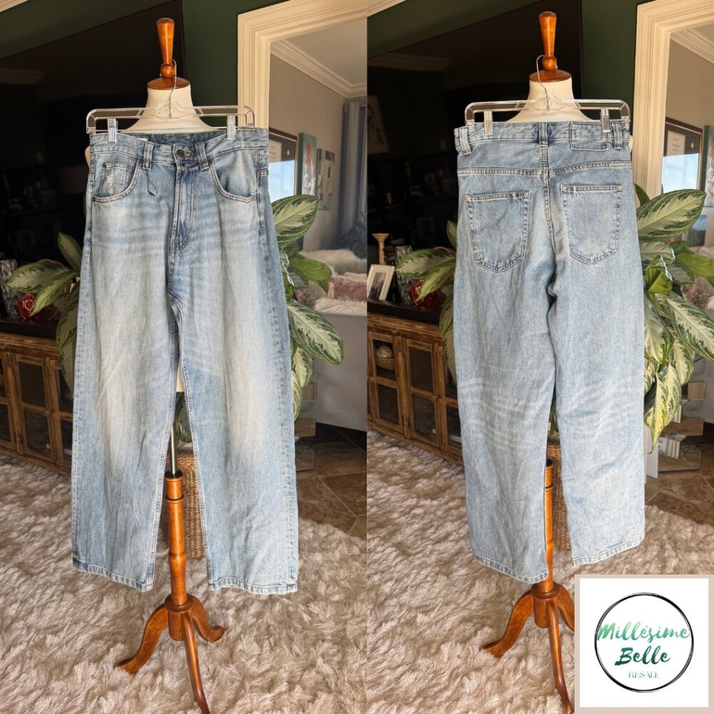 Zara Distressed Wide Leg Jeans